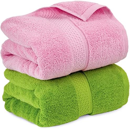 Toalhas de banho limpas 2 cores, 2 toalhas de chuveiro de algodão para banheiro, Super macio altamente