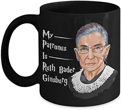 Ruth Bader Ginsburg Caneca de café preto, meu patrono é Ruth Bader Ginsburg, Justiça da Suprema Corte,