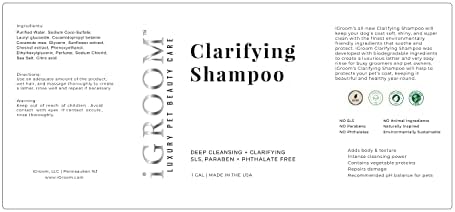 Shampoo para cães que esclarecem Igroom, Cuidados de beleza de animais de estimação de luxo, acalmar e proteger