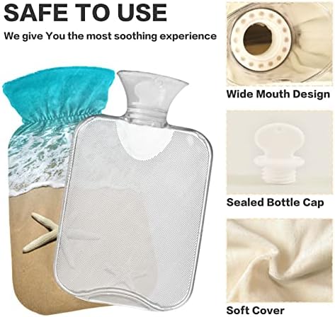 Garrafas de água quente com capa Starfish Beach Hot Water Bag para alívio da dor, dores de cabeça