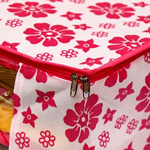 AARON INC Design floral Floral Fabric Saree Capa Sagão / vestes Tampa de protetor Coberta / roupa com janela da