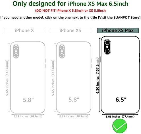 Suanpot para iPhone XS max 6.5 Com RFID bloqueando a carteira de couro de couro, titular de cartão