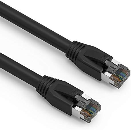 ACCL 10ft Cat.8 S/FTP Ethernet Cable Black 24AWG, 10 pacote
