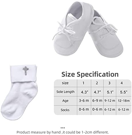 Booulfi Baby Boys 'Booties Newborn for Bapting Baptism Shoes and Socks Set