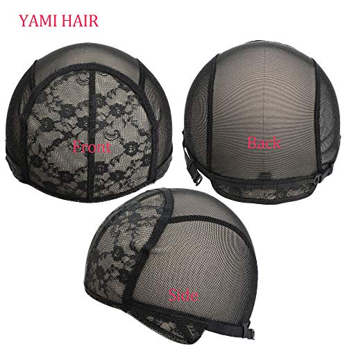 Black Wig Cap, 2 peças Caps de peruca para mulheres, tampa de peruca para fabricação de peruca, grande