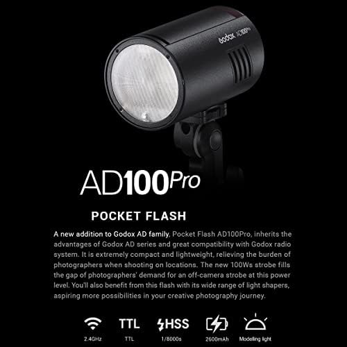 Godox ad100 pro ad100pro godox flash para canon sony nikon fujifilm fuji olympus pentax camera, 100ws