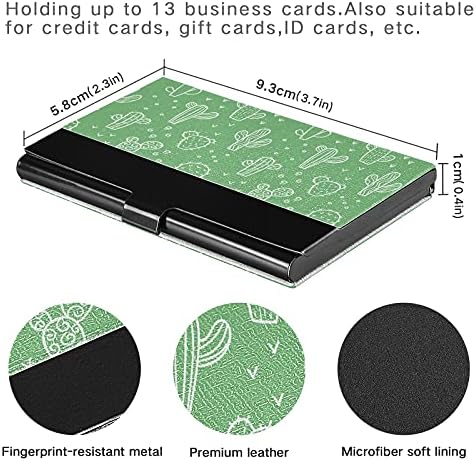 Cactus Green Business Card Titular para homens do cartas de visita do homem Caso de cartões com cartão de crédito