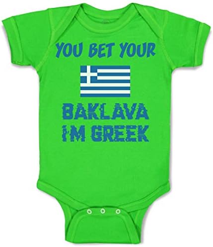 Artigo de bebê personalizado você apostou seu baklava, eu sou grego humor engraçado algodão engraçado