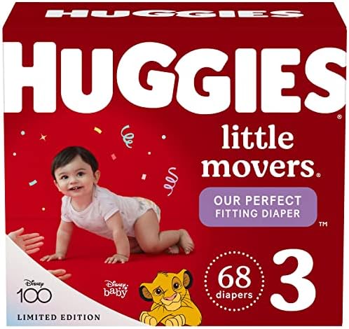 Fraldas de bebê tamanho 3, 68 ct, Huggies Little Movers