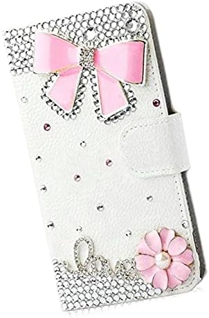 Fairy Art Crystal Cartlet Caixa de telefone compatível com Samsung Galaxy A13 5G - Bow - Rosa - 3D