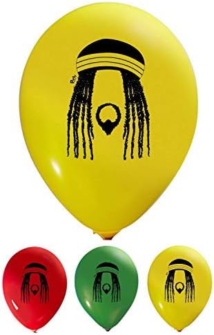 Zona de festa Jamaicana Reggae Balões Jamaica Rasta Latex Balões - 12 ”látex - estampa de 2 lados para festas de