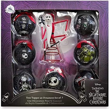 O Nightmare Before Christmas 2020 Ornament Set of 7 Balls and Tree Topper