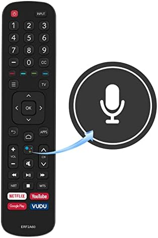 AIDITIYMI ERF2A60 Replacement Infrared Remote Compatible with Hisense Smart Android TV 50H8F 43H6570F 50H6570F