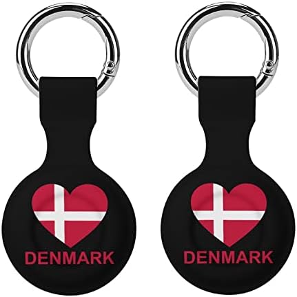Love Dinamarca estojo de silicone impresso para ar Airtags com chaveiro de proteção contra tag tag rastreador de