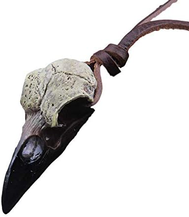 VikingsRaven Skull Homens, colar de mulheres, colar de couro nórdico