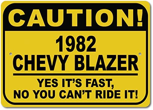 1982 82 Chevy Blazer Cuidado Sinal rápido do carro, sinal de novidade de metal, decoração de parede de
