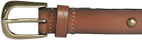 Lucky Brand Brand Feminled Countded Leather Belt com fivela de arnês