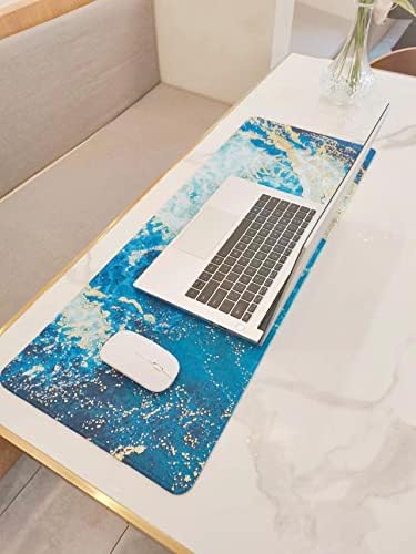 Lake Blue XXL estendido Mouse Pad, almofada de mesa, tapete de teclado grande, com bordas costuradas,