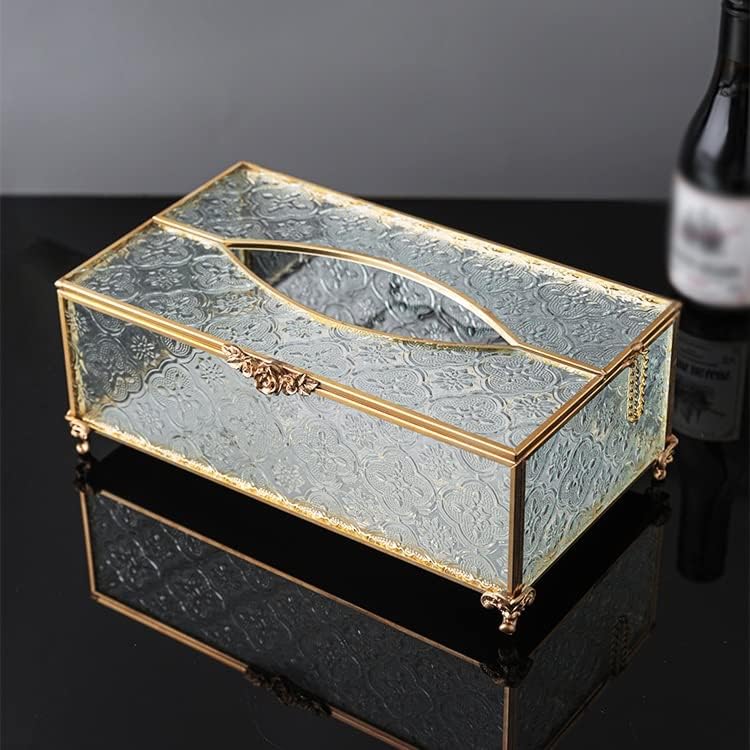 SDFGH Gold Stroke Celofane Box Caixa de letra de cobre Decorativa Decorativa Caixa de armazenamento