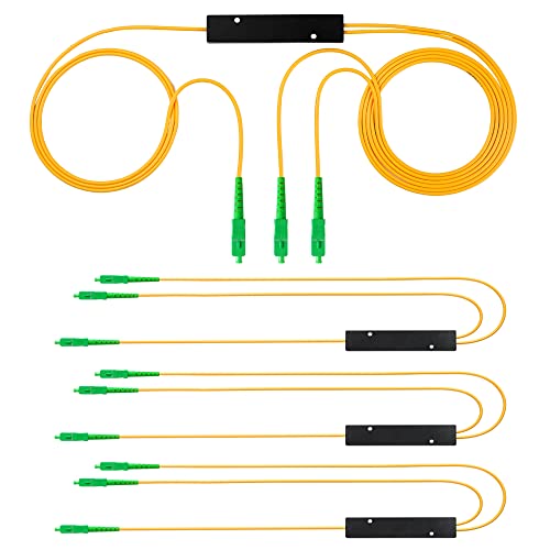 4pcs Splitter de cabo de fibra óptica com 1 a 2 canal de distribuição 50:50 Couplador de fiação para GPON, FTTH, sistema CATV