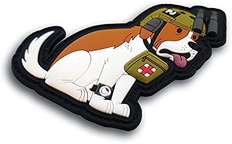 Giovanni The Pararescue Jumper Tactical Dog St. Bernard PVC Morale EMT, paramédico, 1st Responder Patch - Velcro