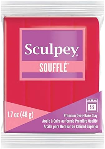 Sculpey Soufflé ™ polímero de argila de forno de polímero, rosa de framboesa, não tóxico, 1,7