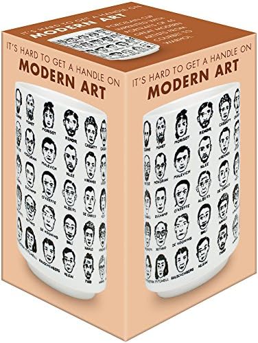 É difícil controlar a arte moderna - xícara de chá de porcelana com 65 artistas
