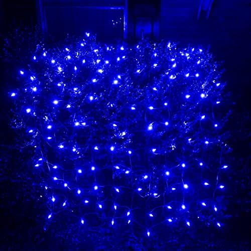Wownd Up Goods 180 Luzes de rede LED Blue Mini Bulb, permanecem acesas, 5 pés x 7 pés internos/externos