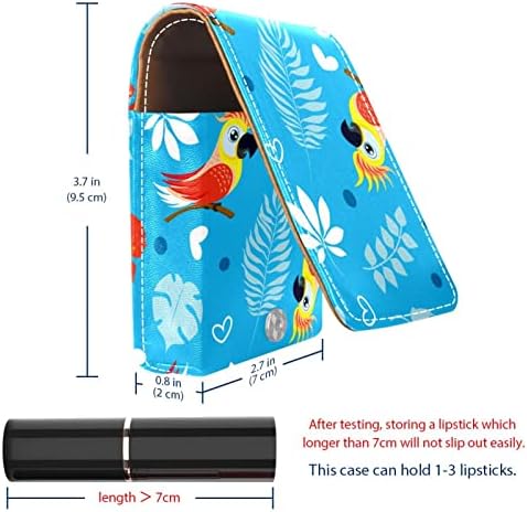 Caixa de batom tropical Cockatoo Parrot Birt Palm Pattern