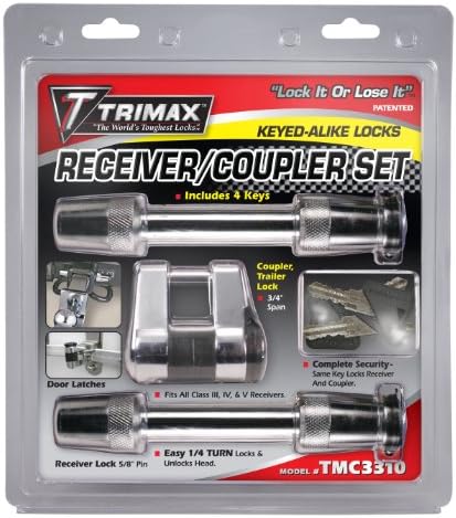 Trimax 2- T3's - 5/8 Reciever e TMC10 Span Coupller Lock, com teclas planas TMC3310, embalagem