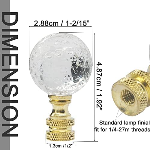 Lâmpada de vidro de cristal botão de tampa de tampa, botões de diamante para tons de lâmpada, finial do parafuso