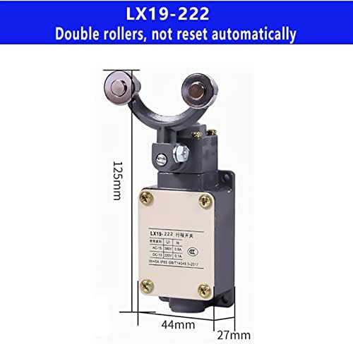 Gummmy LX19-001 111 121 222 Chave de limite Contatos de prata de prata Auto-retenção 1No 1nc 5A Limitador de micro-movimento do interruptor de viagem 1pcs