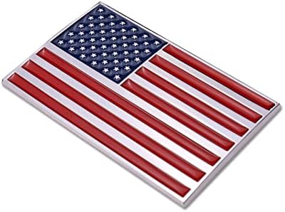 Adesivo de carro de metal da bandeira americana 3D, 3,15 x 2 Decalque de bandeira dos EUA, emblema de liga