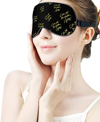 Me chame pelo seu nome Sleeping Blacefold Mask Capfe, capa de sombra de olho fofo com alça ajustável para homens
