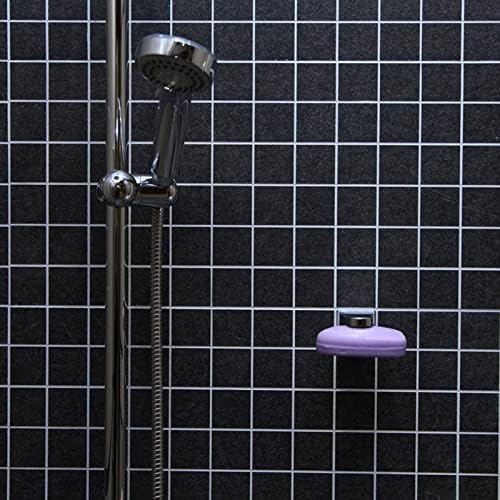 Instalação de parede de suporte de sabão magnético Organizador de imbecil de sabão de banheiro