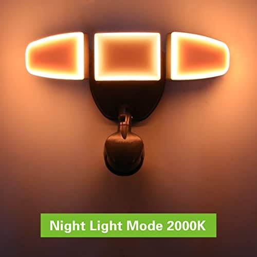 Luz de segurança LED de hidcolidade Luz do sensor de movimento ao ar livre com luz noturna, 39W 3900lm de