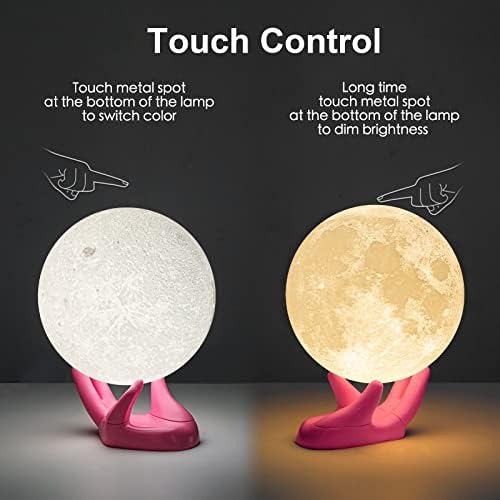 Lâmpada da lua de Brightworld, 3D Imprimir Luz da Lua de 4,7 polegadas Luz noturna para crianças Presente