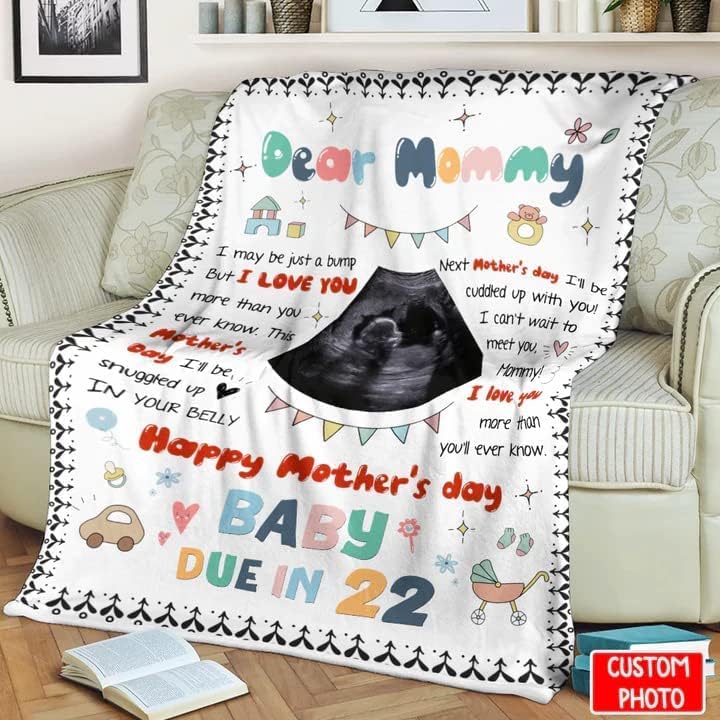 Caro Mommy Cobertor de Baby Due em 22 Mamãe para o ultrassom de Ultrassom Photo Mamã