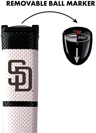 Golfe de golfe da equipe MLB Golf Grip com marcador de bola removível, aderência larga durável e fácil de controlar