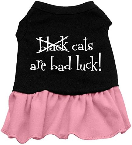 Mirage Pet Products, gatos pretos de 8 polegadas, são vestido de tela de má sorte, x-small, preto com rosa
