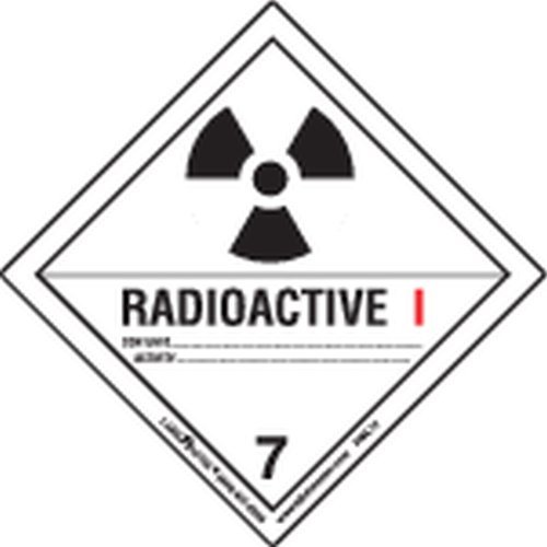 LabelMaster HMSL14 Label Radioactive III Canadense, Paper, Hazard Classe 7, Hazmat, 4 x 4