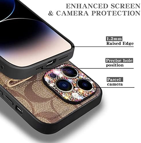 Luxo Walaivgne Designer para iPhone 14 Pro Max Case Carteira com slots de suporte para mulheres,