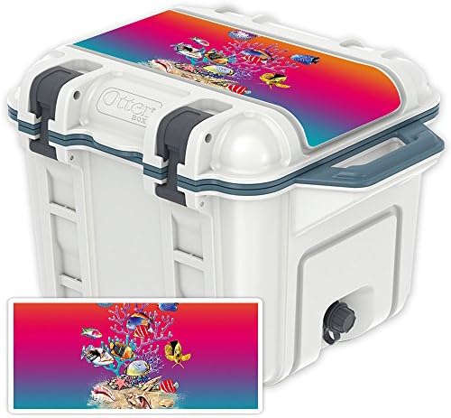 MightySkins Skin Compatível com otterbox Venture 25 QT Cooler tampa - Jardim de coral | Tampa protetora,