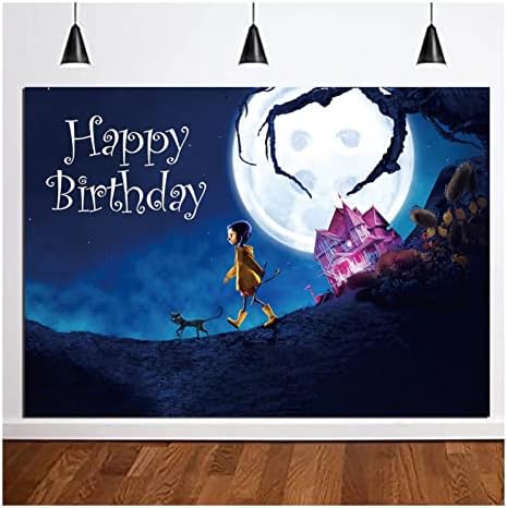 Bright Moon Coraline Photo fundo filme desenho animado Feliz aniversário fotografia cenários para