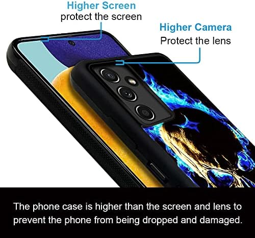 Caixa Samsung Galaxy A14 5G, Blue Skull Galaxy A14 5G Casos para homens menino, proteção contra queda com
