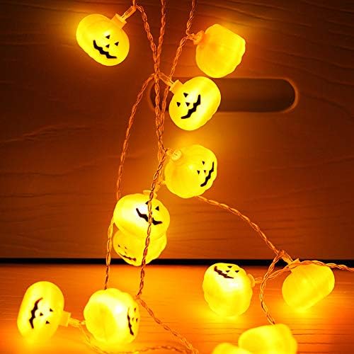 Discogoods Luzes de corda de abóbora, 20 luzes LED 2,5m Battery Operado Halloween Pumpkin Lights Lantas