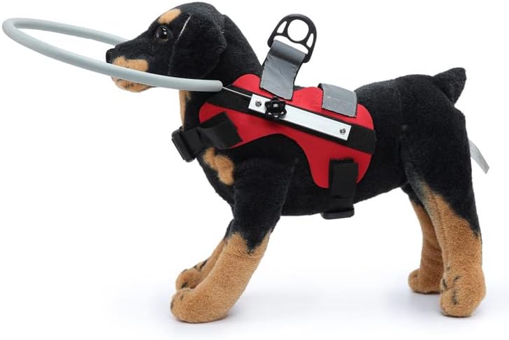 Eledume Blind Dog Halo, arnês de halo ajustável para cão cego, guia de chicote de cães cegos, anel protetor