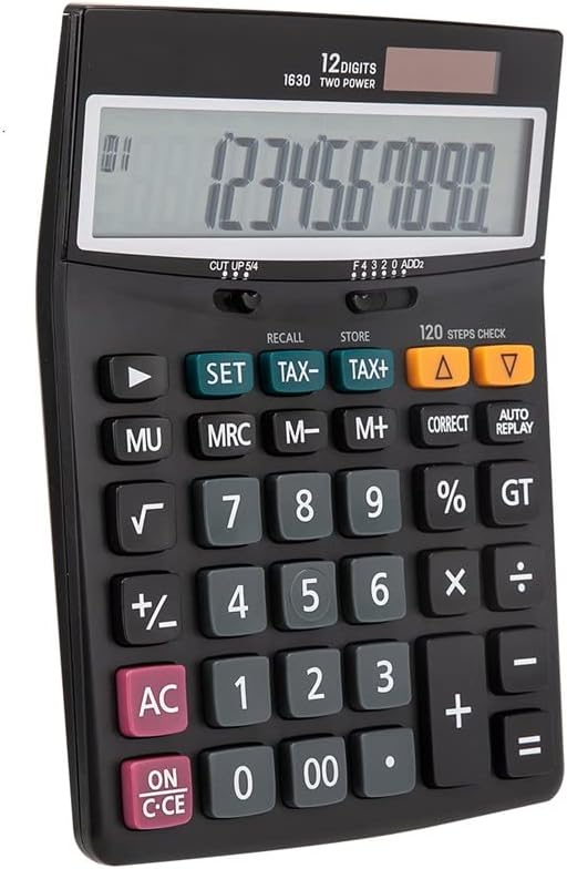 Calculadora FEER 120 Etapas Verifique as calculadoras de impostos de 12 dígitos Bateria e suprimentos de negócios