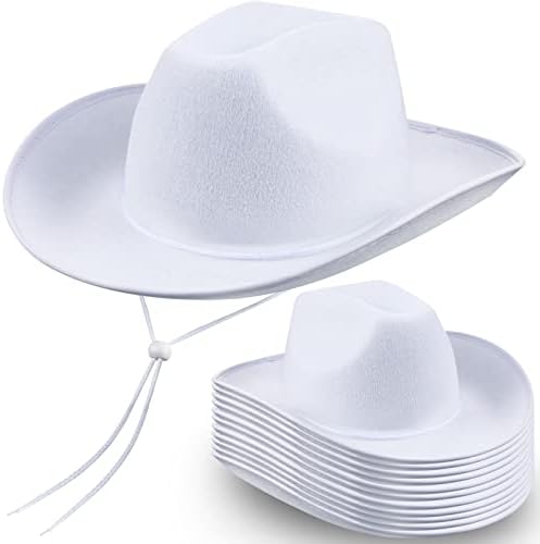 12 Pacote de chapéu de cowboy a granel para adulto largura lisa de caça -cowgirl western chapéu de