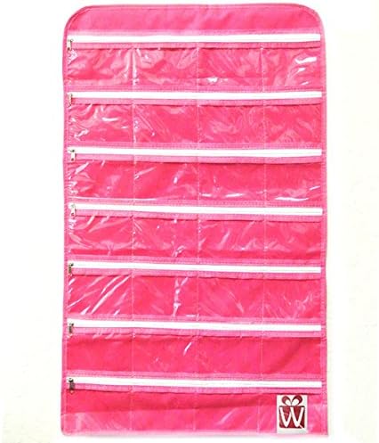 Wrapables® 28 bolsos com zíper pendurado Jóias Organizador de jóias com 21 loops de retenção, preto